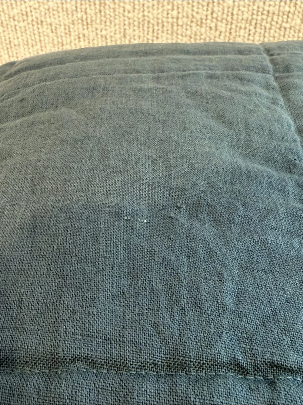 Quince Lightweight European Linen Box Quilt King/Cal King Ocean